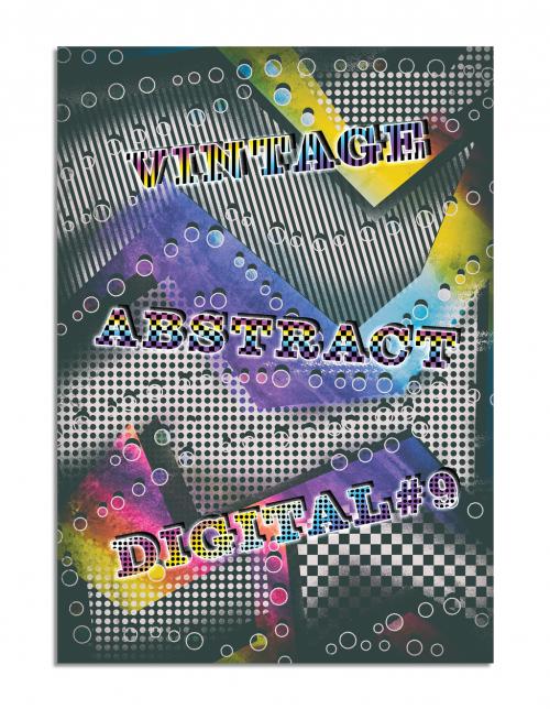 Vintage Abstract Poster Layout with Gradient Background - 357255283