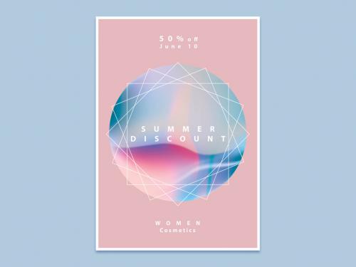 Modern Abstract Poster Layout with Pastel Gradient Geometric Design - 357257660