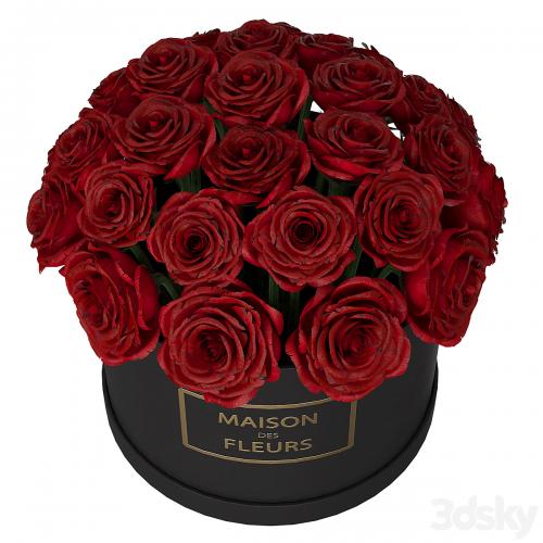 Red roses in box