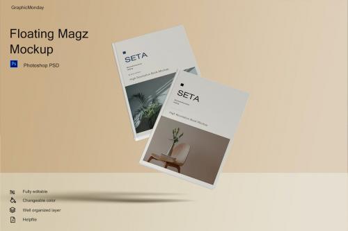 Floating Magazine Mockup