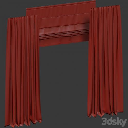 Velvet curtains with roman