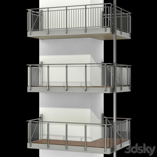 Metal balcony (3 types of cantilever balconies)