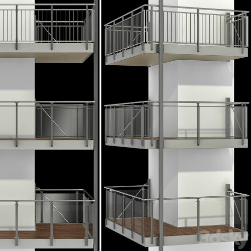 Metal balcony (3 types of cantilever balconies)