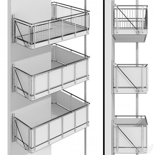 Metal balcony (3 types of cantilever balconies)