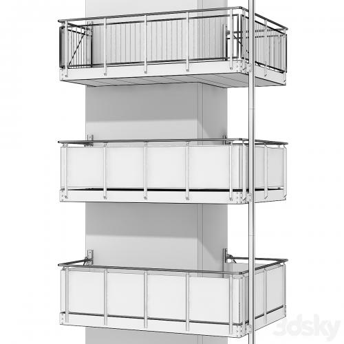 Metal balcony (3 types of cantilever balconies)