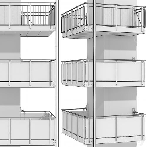 Metal balcony (3 types of cantilever balconies)