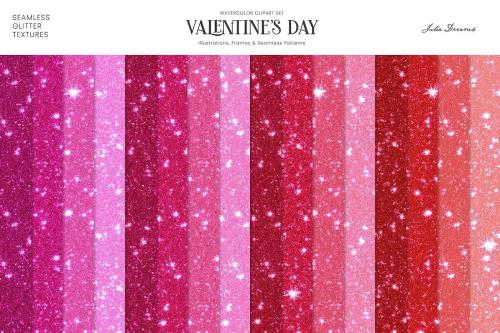 Valentine's Day Watercolor Illustrations Hearts