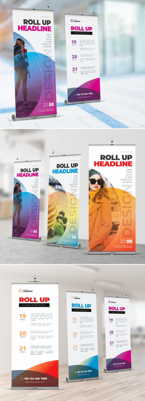 Business Retractable Banner Layout with Abstract Circles - 357915930