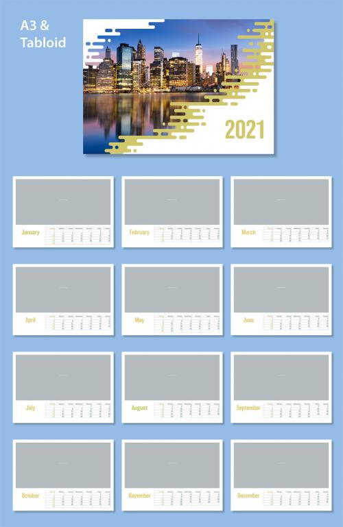 2021 Landscape Wall Calendar Layout - 357928100