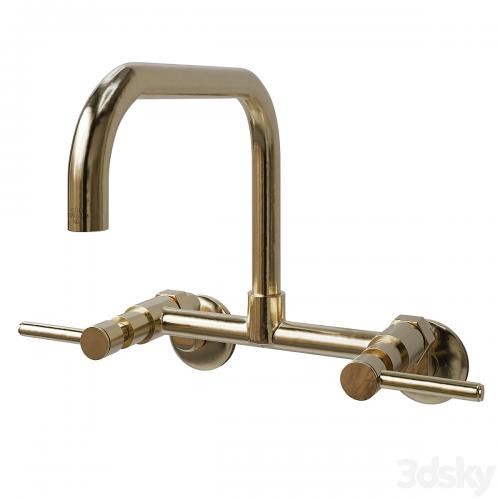 CONCORD TWO-HANDLE 2-HOLE WALL MOUNT KITCHEN FAUCET(KS813SB)