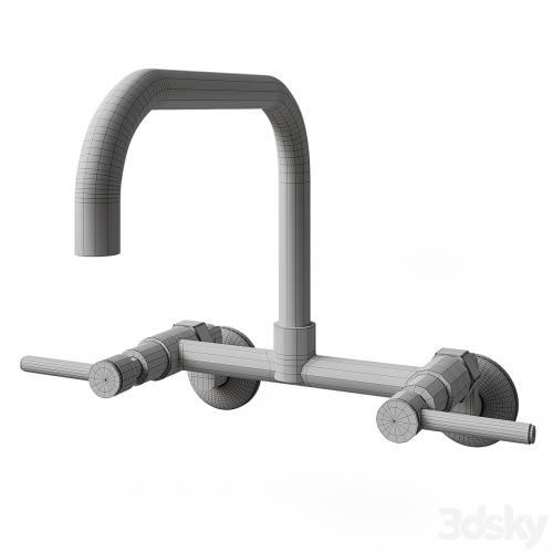 CONCORD TWO-HANDLE 2-HOLE WALL MOUNT KITCHEN FAUCET(KS813SB)