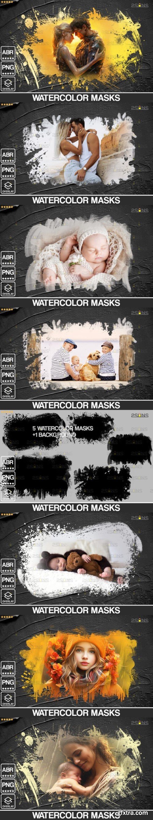 Watercolor Overlay Clipping Masks PNG