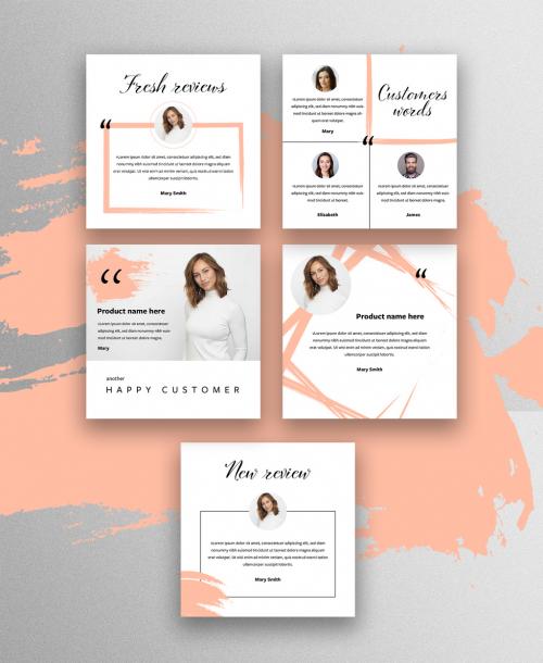 Customer Review Social Media Post Layout Set - 358151886