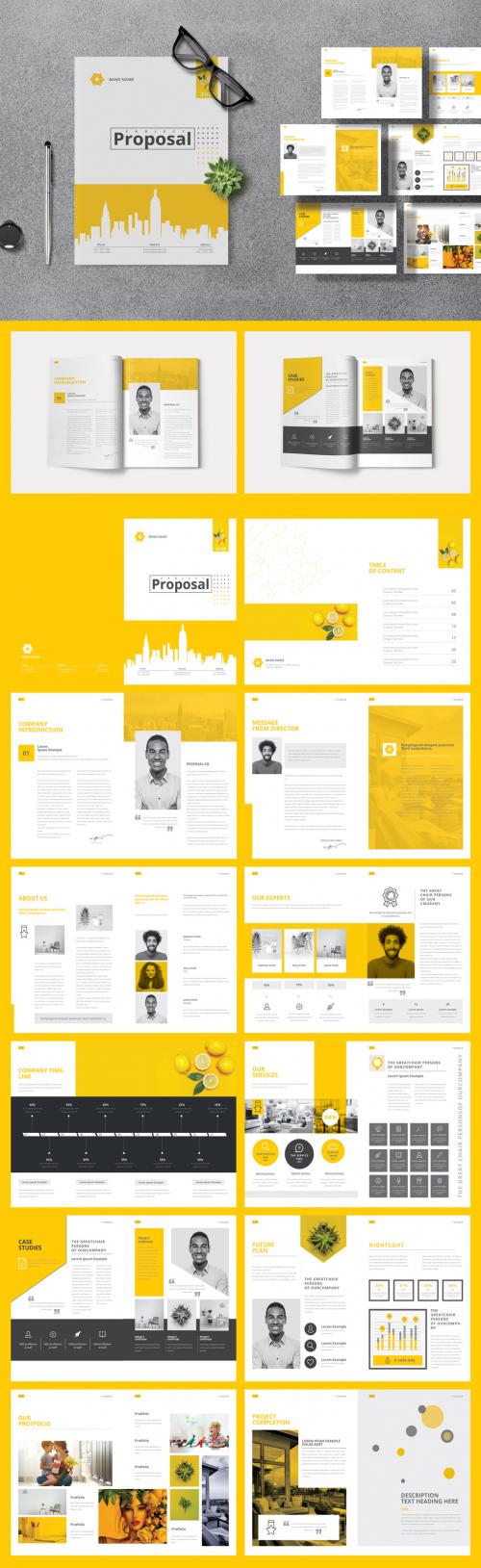 Project Proposal Layout with Yellow Accents - 358159559