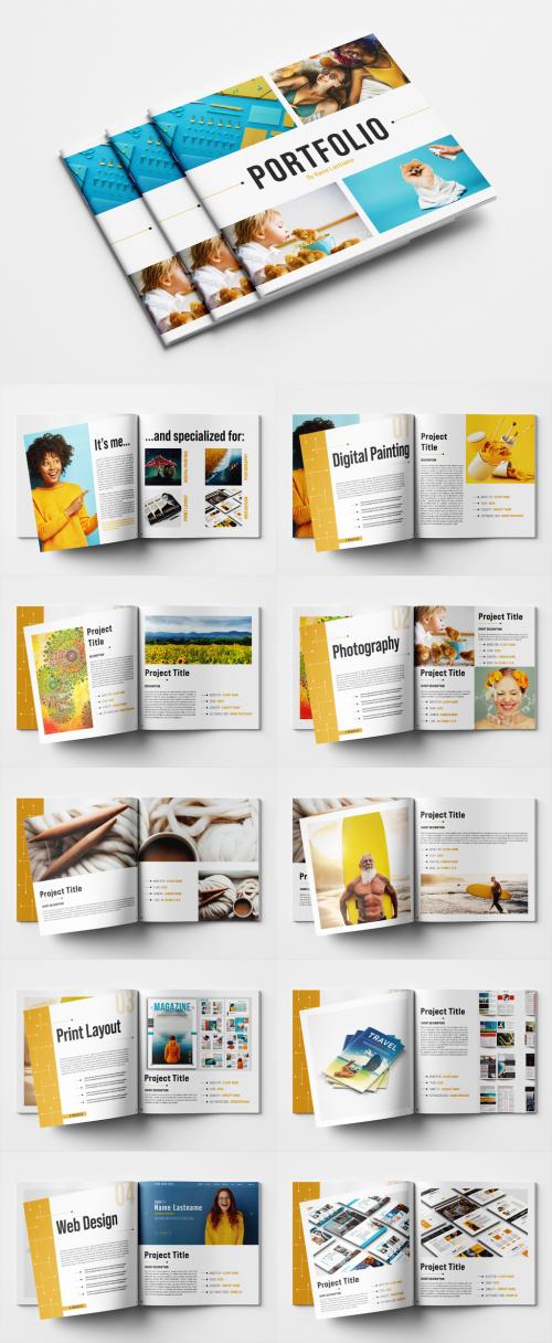 Portfolio Layout with Orange Accents - 358338196