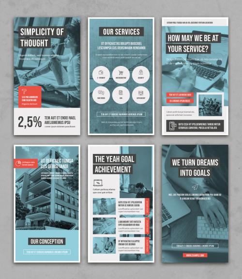 Pale Blue and Gray Social Media Story Layouts - 358375042