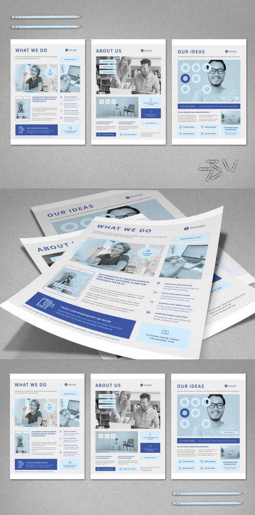 Light Blue and Gray Business Flyer Layout - 358375666