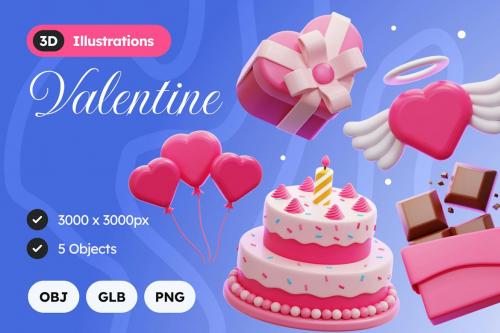 3D Valentine Illustration