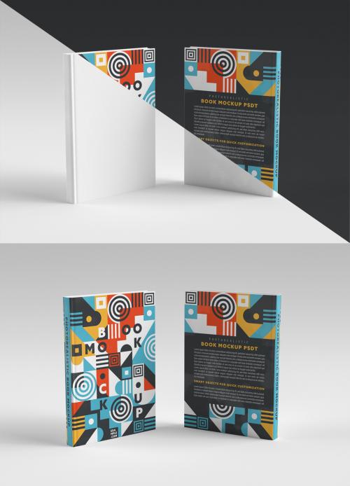 Two Sides of Vertical Book Mockup - 358393342