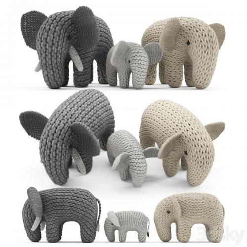 Knitted Elephants Toys