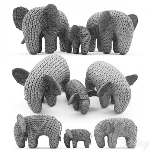 Knitted Elephants Toys