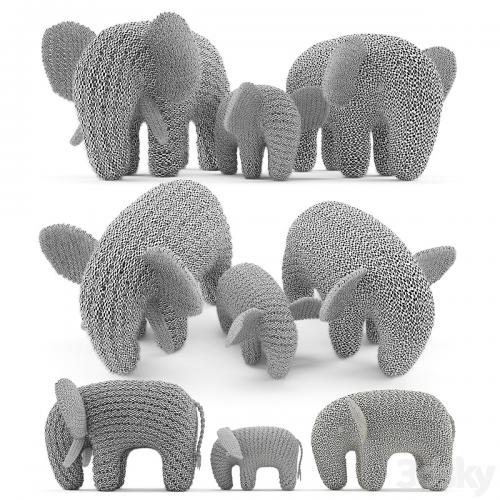 Knitted Elephants Toys