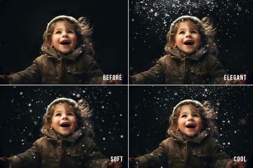 Realistic Falling Snow Photo Overlay PNG