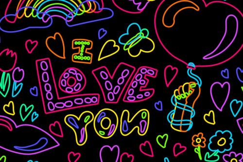 Neon Valentine Pattern