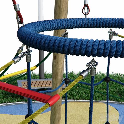 Children's play rope complex. Playground