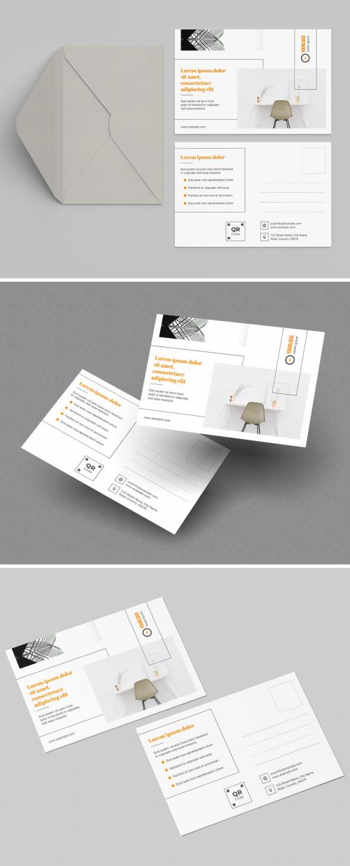 Postcard Layouts with Orange Accents - 358605396