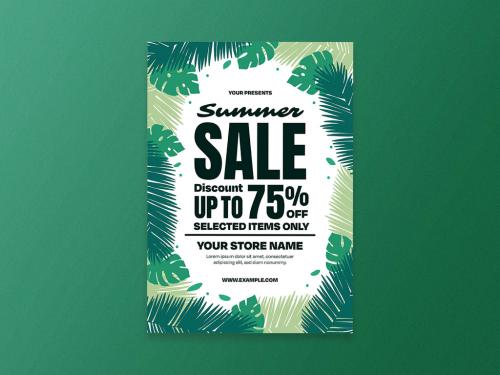 Tropical Summer Sale Flyer Layout - 359478392