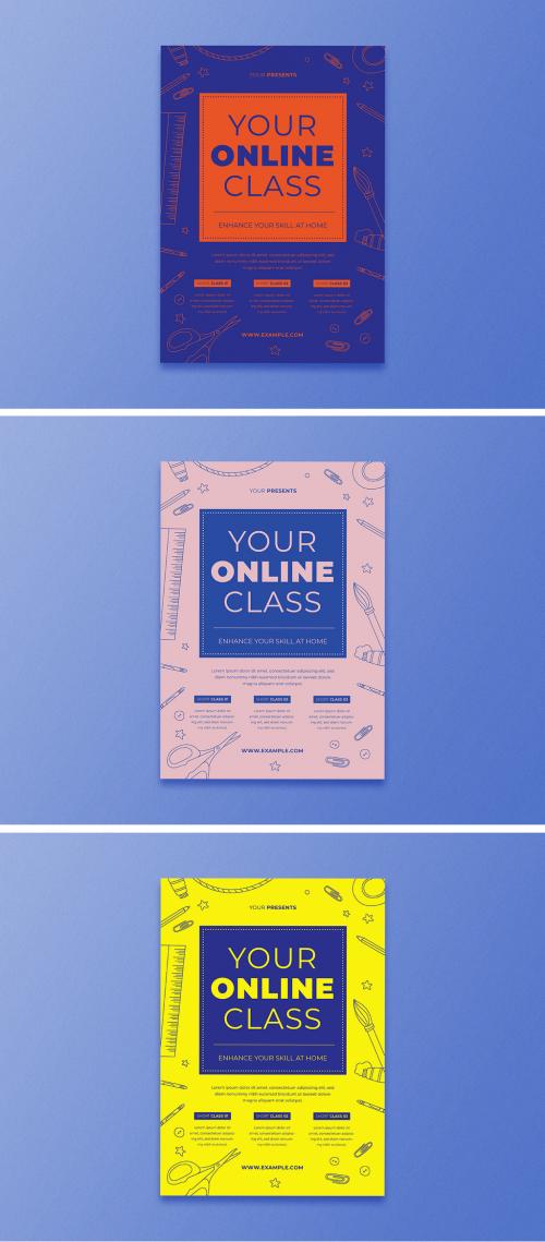 Multicolor Online Class Flyer Layout - 359478448