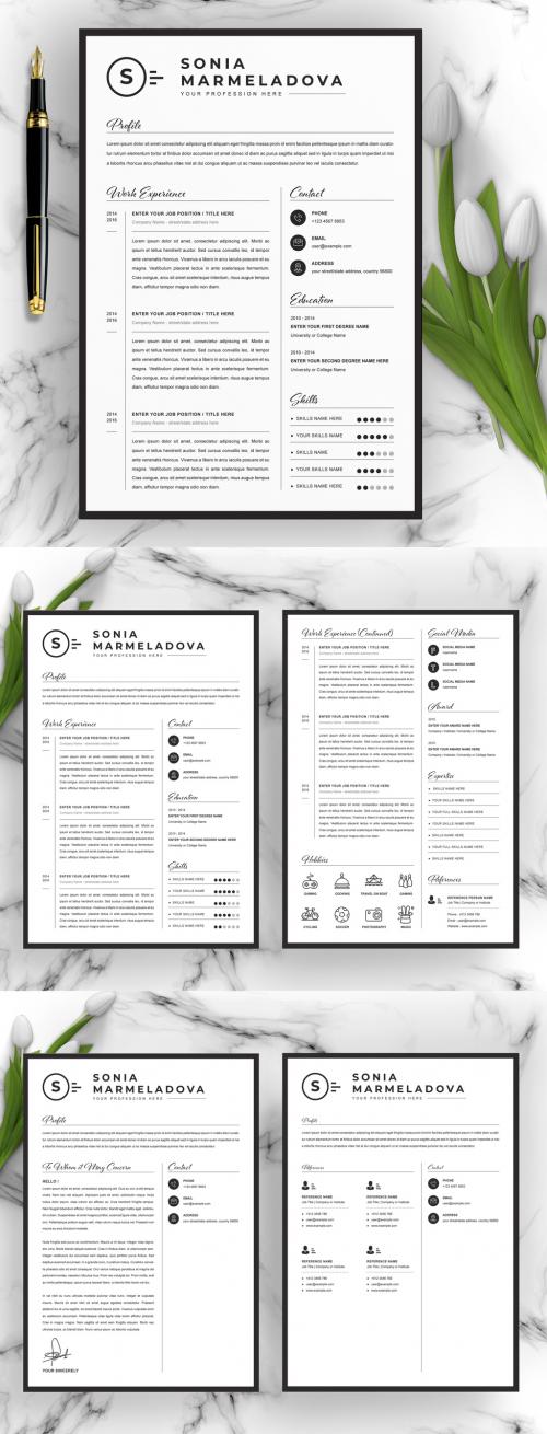 Clean and Professional Resume Layout Set - 359523004