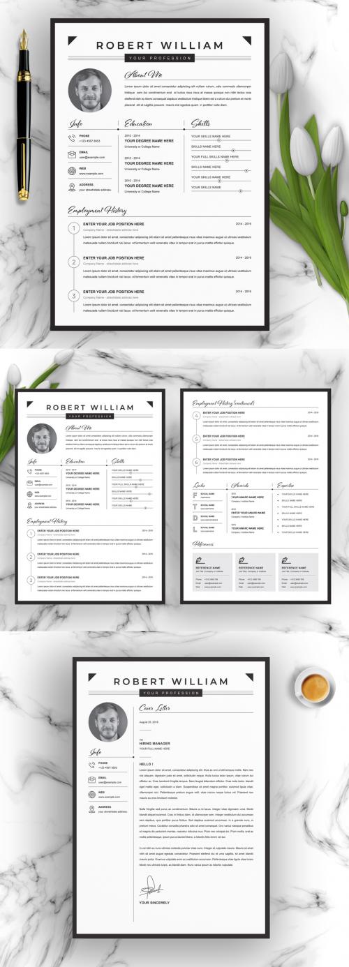 Resume Layout with Black Border - 359523102