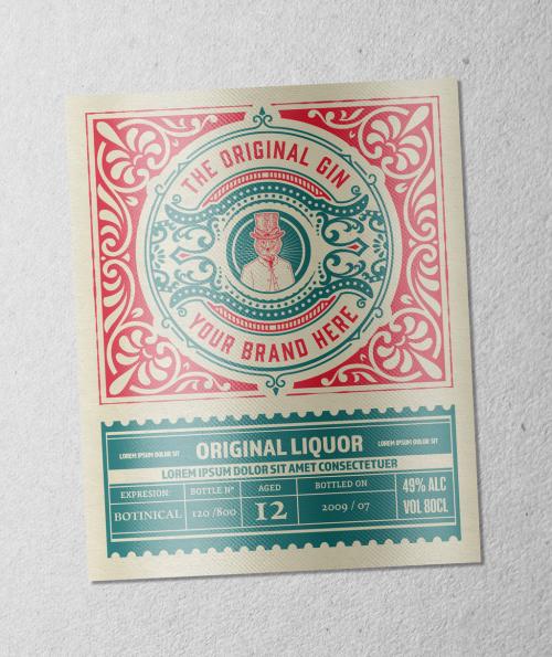 Vintage Liquor Label Packaging Layout  - 359709779