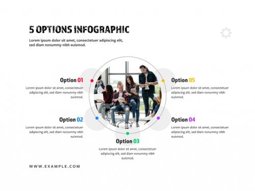 5 Option Infographic Layout with Circle Elements - 359756094