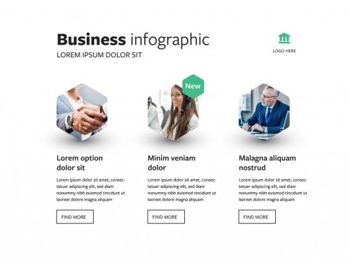Business Infographic Layout with Hexagon Placeholders - 359756428