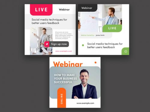 Online Webinar Social Media Post Layouts - 359757102