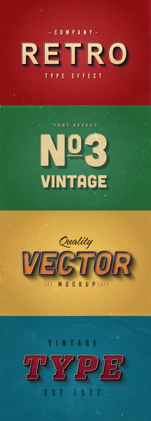 Retro and Vintage Text Effects Set - 359792493