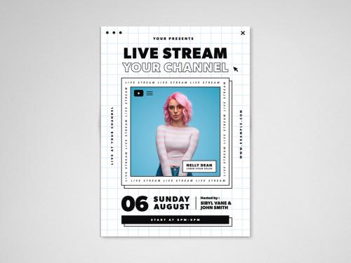 Live Stream Event Flyer Layout - 359794765