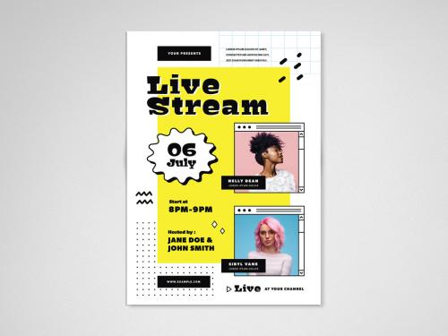 Live Stream Event Flyer Layout - 359794772