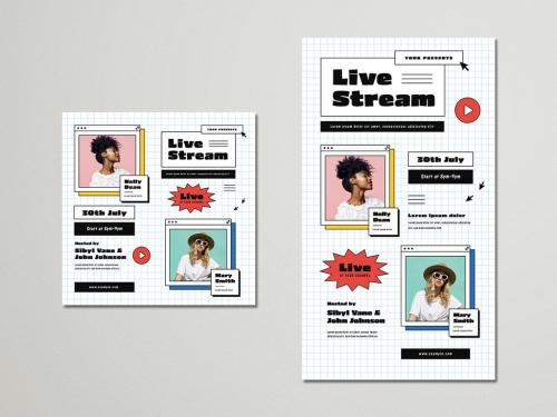 Live Stream Event Flyer Layout - 359794775