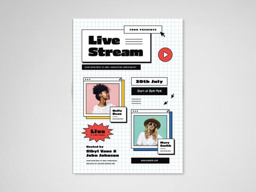 Live Stream Event Flyer Layout - 359794777