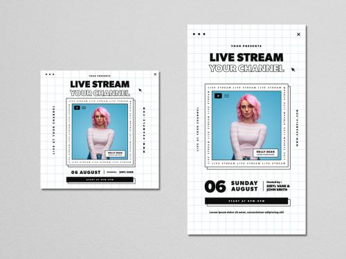 Live Stream Event Social Media Layouts - 359794781