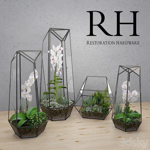 RH FACETED GLASS TERRARIUM