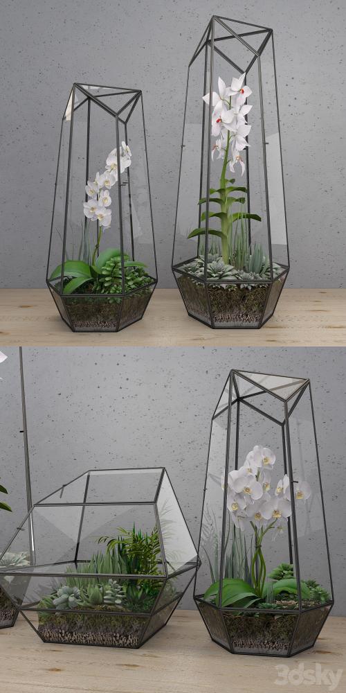 RH FACETED GLASS TERRARIUM