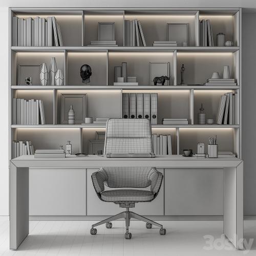 Boss Desk and Library Beige - Office Furniture 319