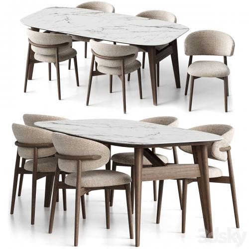 Oleandro chair and Abrey table by Calligaris