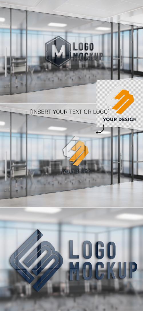 Logo on Office Window Mockup - 360272885