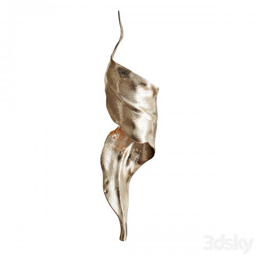 Golden wall sconce LEAF | VetviStore